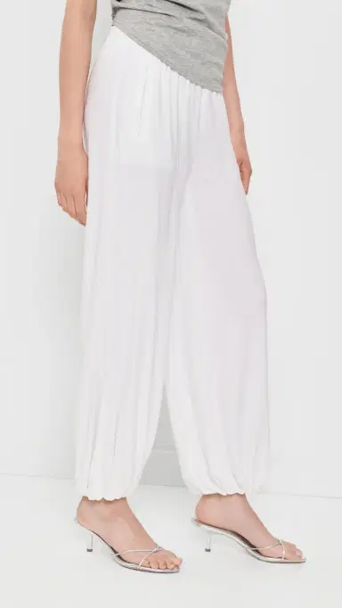 Norma Kamali Boyfriend Puff Jog Pants now White | Thumbnail 4