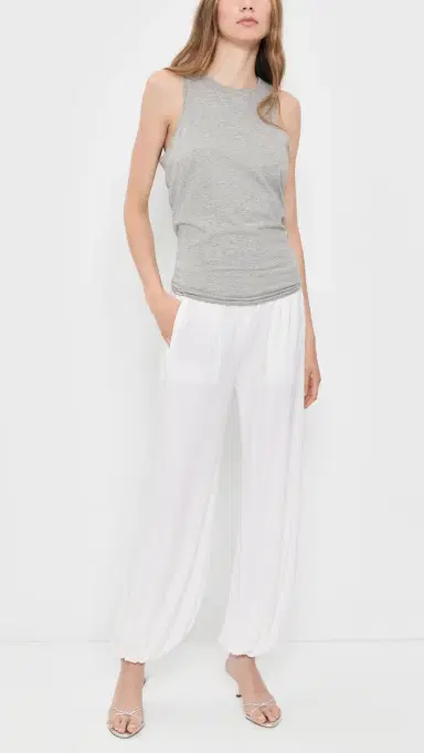 Norma Kamali Boyfriend Puff Jog Pants now White | Thumbnail 5
