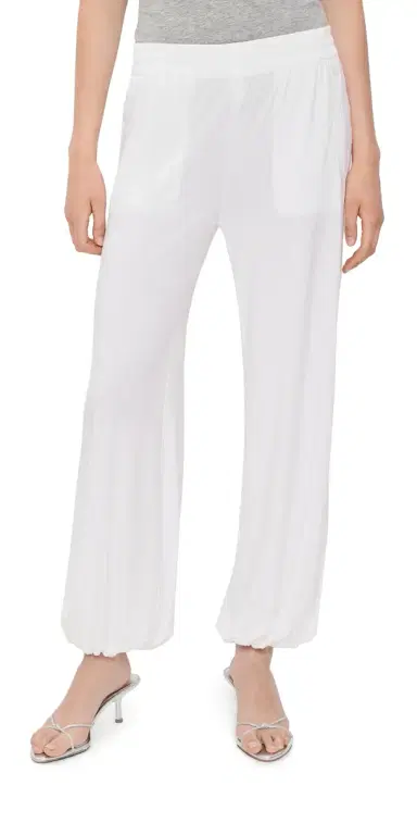 Norma Kamali Boyfriend Puff Jog Pants now White | Thumbnail 1