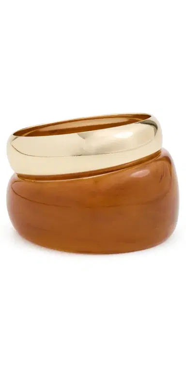 BaubleBar Phoebe Bangle Bracelet Set Brown One Size | Thumbnail 1