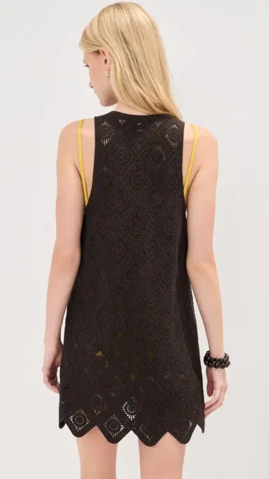 LE BOP Juno Crochet Coverup Dress Chocolate | Thumbnail 3
