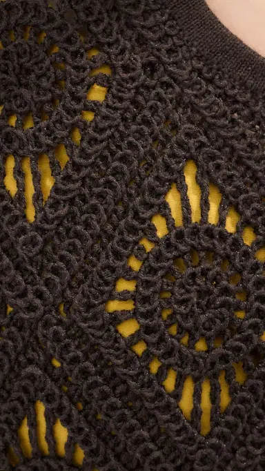 LE BOP Juno Crochet Coverup Dress Chocolate | Thumbnail 6