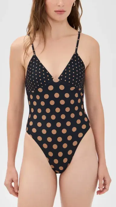 SIMONMILLER Behati One Piece Black/Tan Polka Dot | Thumbnail 2