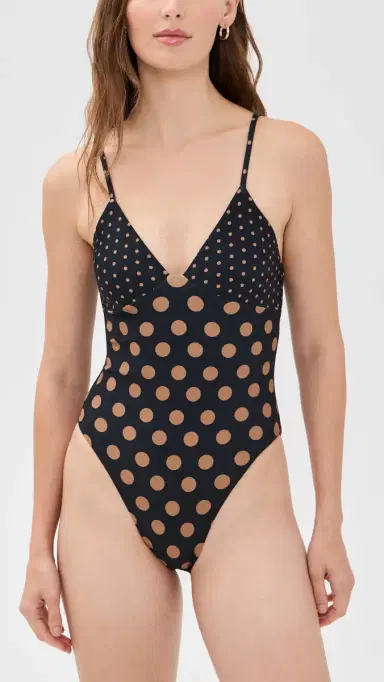 SIMONMILLER Behati One Piece Black/Tan Polka Dot | Thumbnail 5