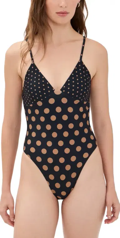 SIMONMILLER Behati One Piece Black/Tan Polka Dot | Thumbnail 1