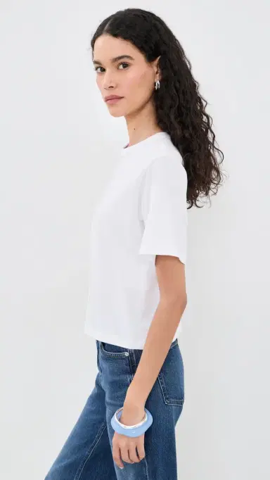AYR The Practice Tee In Spa Knit White | Thumbnail 4