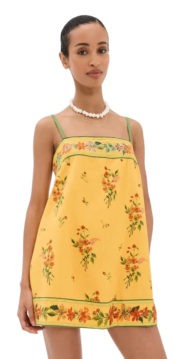Free People Bali Take Me with You Mini Dress Yellow