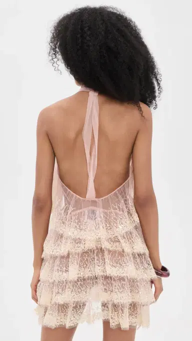 Aknvas Angelica Ruffle Tiered Dress Nude 4 | Thumbnail 3