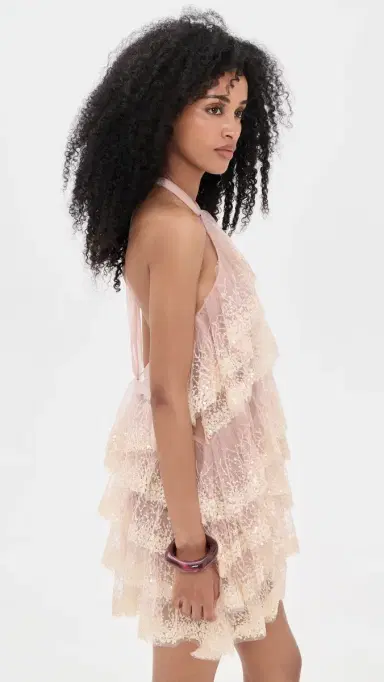 Aknvas Angelica Ruffle Tiered Dress Nude 4 | Thumbnail 4