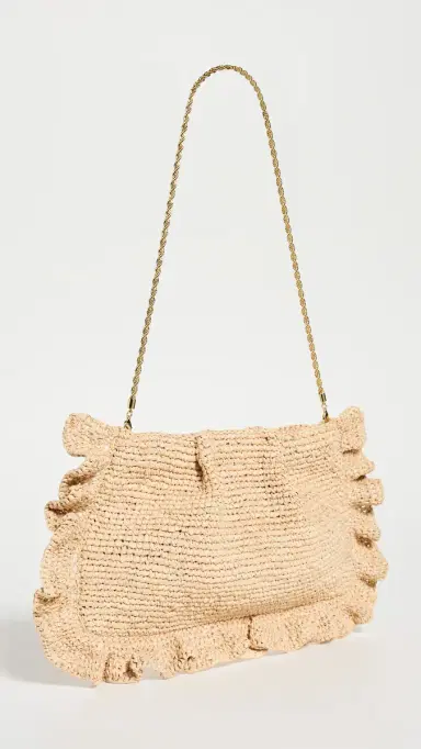 Loeffler Randall Mavis Ruffle Trim Flat Clutch Natural | Thumbnail 2 Loeffler Randall Mavis Ruffle Trim Flat Clutch Natural | Thumbnail 2