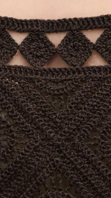LE BOP Emilia Crochet Cropped Tank Chocolate | Thumbnail 6