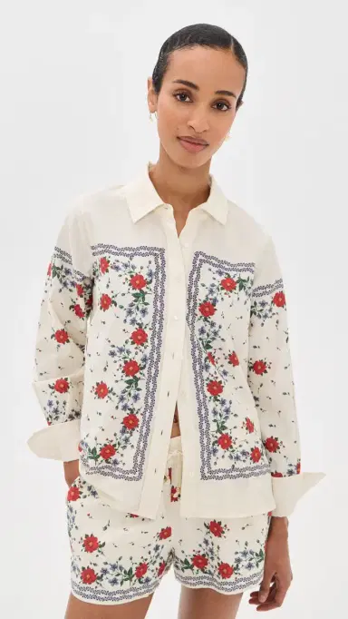Cami NYC Rafella Silk Cotton Top Heirloom Bandana M | Thumbnail 2