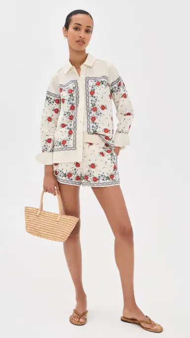 Cami NYC Rafella Silk Cotton Top Heirloom Bandana M | Thumbnail 5
