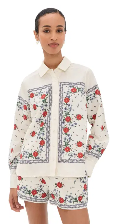 Cami NYC Rafella Silk Cotton Top Heirloom Bandana M | Thumbnail 1