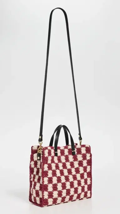 Clare V. Clare V. Petit Summer Mini Crochet Tote Plummy/Cream One Size | Thumbnail 4