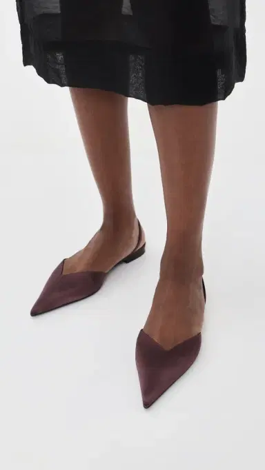 Victoria Beckham Victoria Asymmetric Slingback Flats Maroon | Thumbnail 3 Victoria Beckham Victoria Asymmetric Slingback Flats Maroon | Thumbnail 3