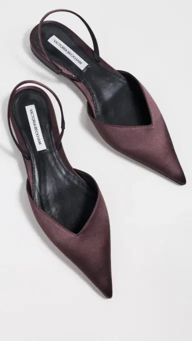 Victoria Beckham Victoria Asymmetric Slingback Flats Maroon | Thumbnail 5 Victoria Beckham Victoria Asymmetric Slingback Flats Maroon | Thumbnail 5