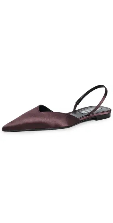 Victoria Beckham Victoria Asymmetric Slingback Flats Maroon | Thumbnail 1 Victoria Beckham Victoria Asymmetric Slingback Flats Maroon | Thumbnail 1