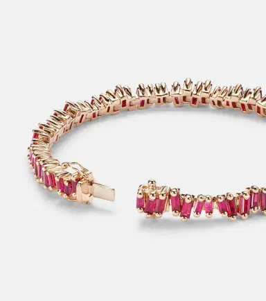 Suzanne Kalan Bold 18kt rose gold tennis bracelet with rubies | Thumbnail 2