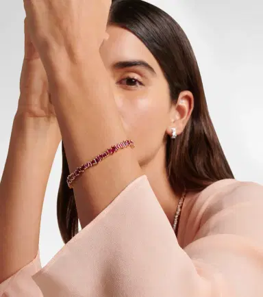 Suzanne Kalan Bold 18kt rose gold tennis bracelet with rubies | Thumbnail 3