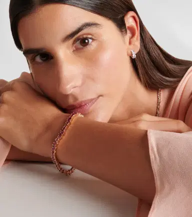Suzanne Kalan Bold 18kt rose gold tennis bracelet with rubies | Thumbnail 4
