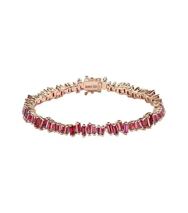 Suzanne Kalan Bold 18kt rose gold tennis bracelet with rubies | Thumbnail 1