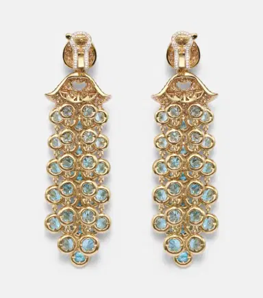 Marina B Pampilles 18kt gold drop earrings with diamonds and zircons | Thumbnail 2