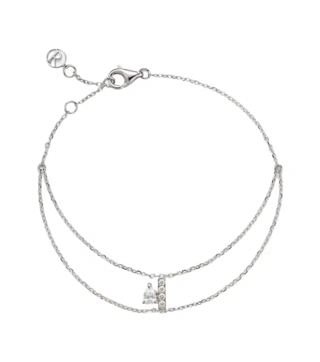 Repossi Letters 18kt white gold bracelet with diamonds
