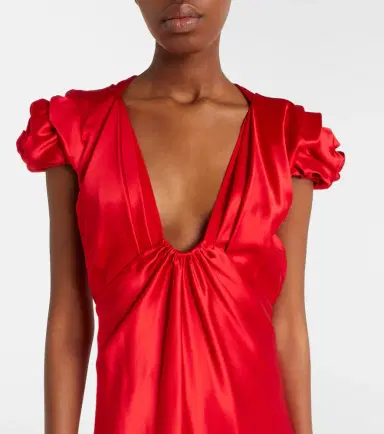 McQueen Lace-trimmed satin midi dress | Thumbnail 4