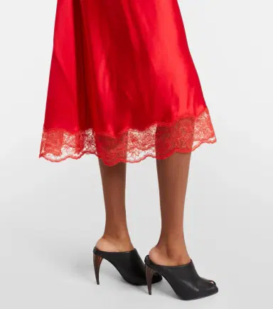 McQueen Lace-trimmed satin midi dress | Thumbnail 5