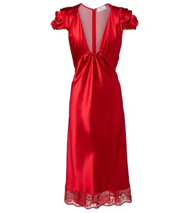 McQueen Lace-trimmed satin midi dress | Thumbnail 1