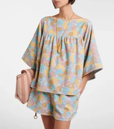 Chloé Chloé Floral gathered cotton top | Thumbnail 4