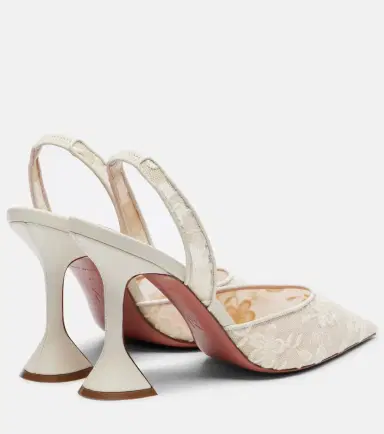 Amina Muaddi Holli leather-trimmed lace slingback pumps | Thumbnail 2