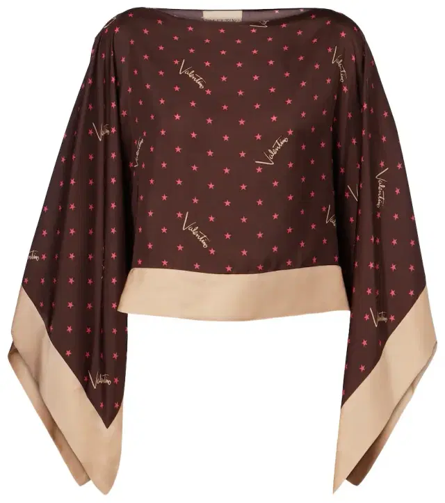 Valentino Printed silk twill top