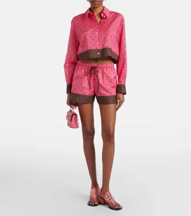 Valentino Cropped printed cotton shirt | Thumbnail 2 Valentino Cropped printed cotton shirt | Thumbnail 2