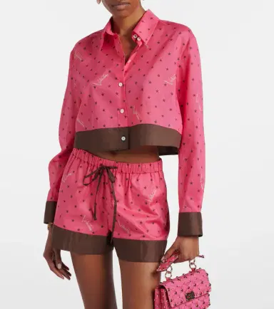 Valentino Cropped printed cotton shirt | Thumbnail 3 Valentino Cropped printed cotton shirt | Thumbnail 3