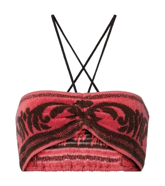 Valentino Cotton terry jacquard bra top