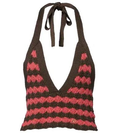 Valentino Striped knitted cotton crop top | Thumbnail 1 Valentino Striped knitted cotton crop top | Thumbnail 1