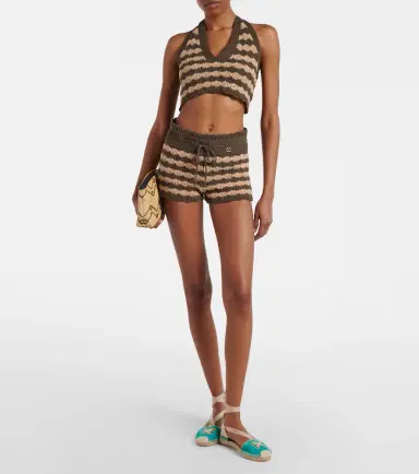 Valentino Striped knitted cotton shorts | Thumbnail 2