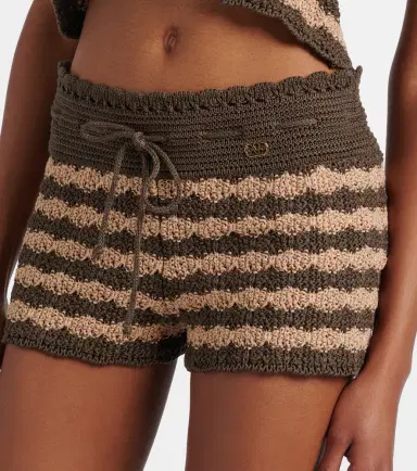 Valentino Striped knitted cotton shorts | Thumbnail 4