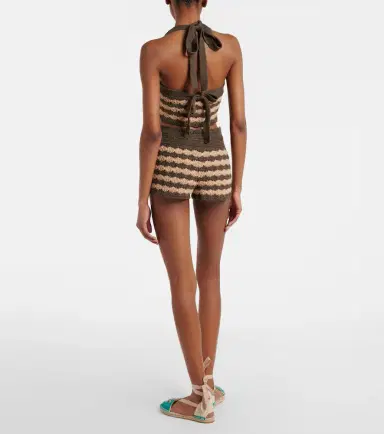 Valentino Striped knitted cotton shorts | Thumbnail 5