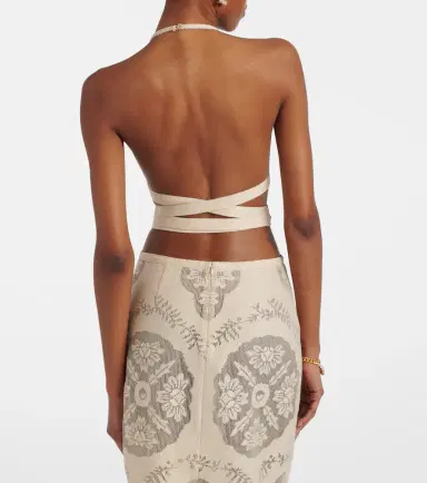 Valentino Open-back cotton-blend crop top | Thumbnail 6 Valentino Open-back cotton-blend crop top | Thumbnail 6