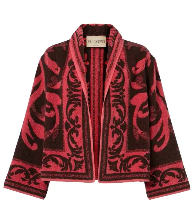 Cotton terry jacquard jacket
