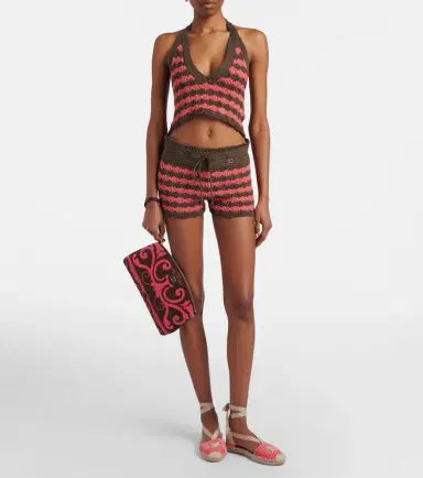 Valentino Striped knitted cotton shorts | Thumbnail 2
