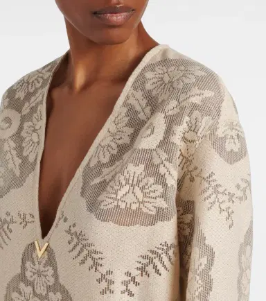 Valentino VGold floral cotton-blend tunic | Thumbnail 2 Valentino VGold floral cotton-blend tunic | Thumbnail 2