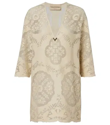 Valentino VGold floral cotton-blend tunic | Thumbnail 1 Valentino VGold floral cotton-blend tunic | Thumbnail 1