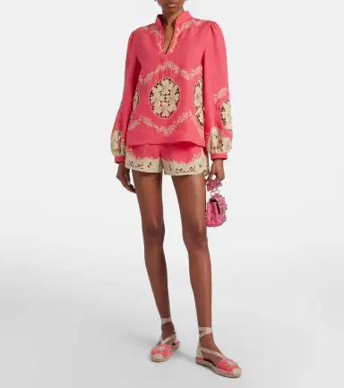 Valentino Embroidered linen shorts | Thumbnail 3