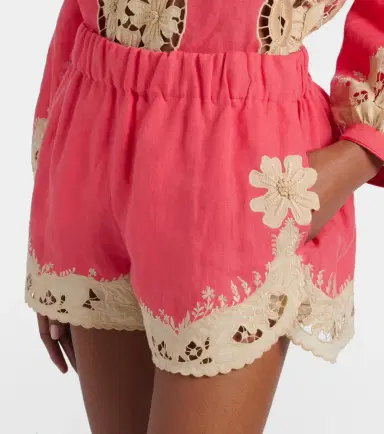 Valentino Embroidered linen shorts | Thumbnail 4