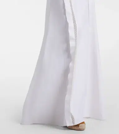 Valentino Lace-trimmed linen maxi skirt | Thumbnail 3