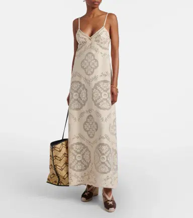 Valentino VGold floral cotton-blend maxi dress | Thumbnail 5 Valentino VGold floral cotton-blend maxi dress | Thumbnail 5